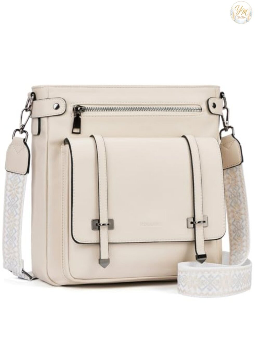 Vegan Leather Crossbody Bag Multi Pocket Shoulder Purse Travel